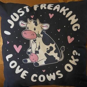 Cute Cow Themed Pillow
